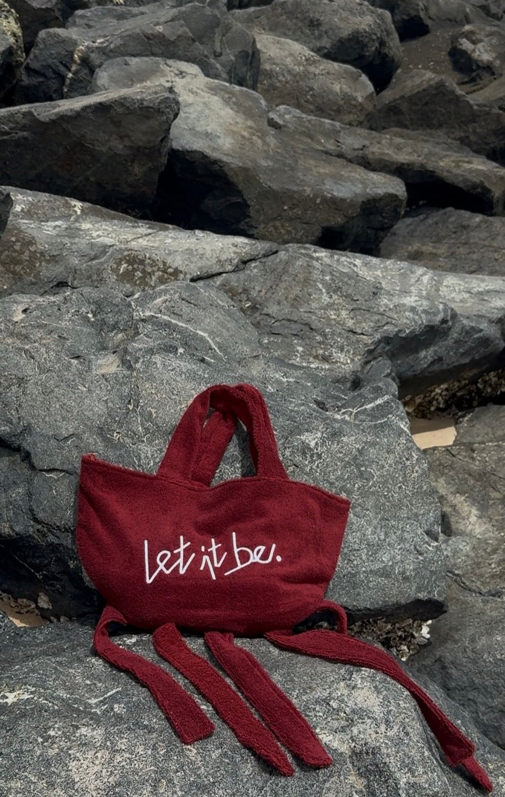 Let it be. - Cherry Red Towel Bag
